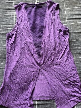 Purple Women's Sleeveless Mesh-Back Tank Top
